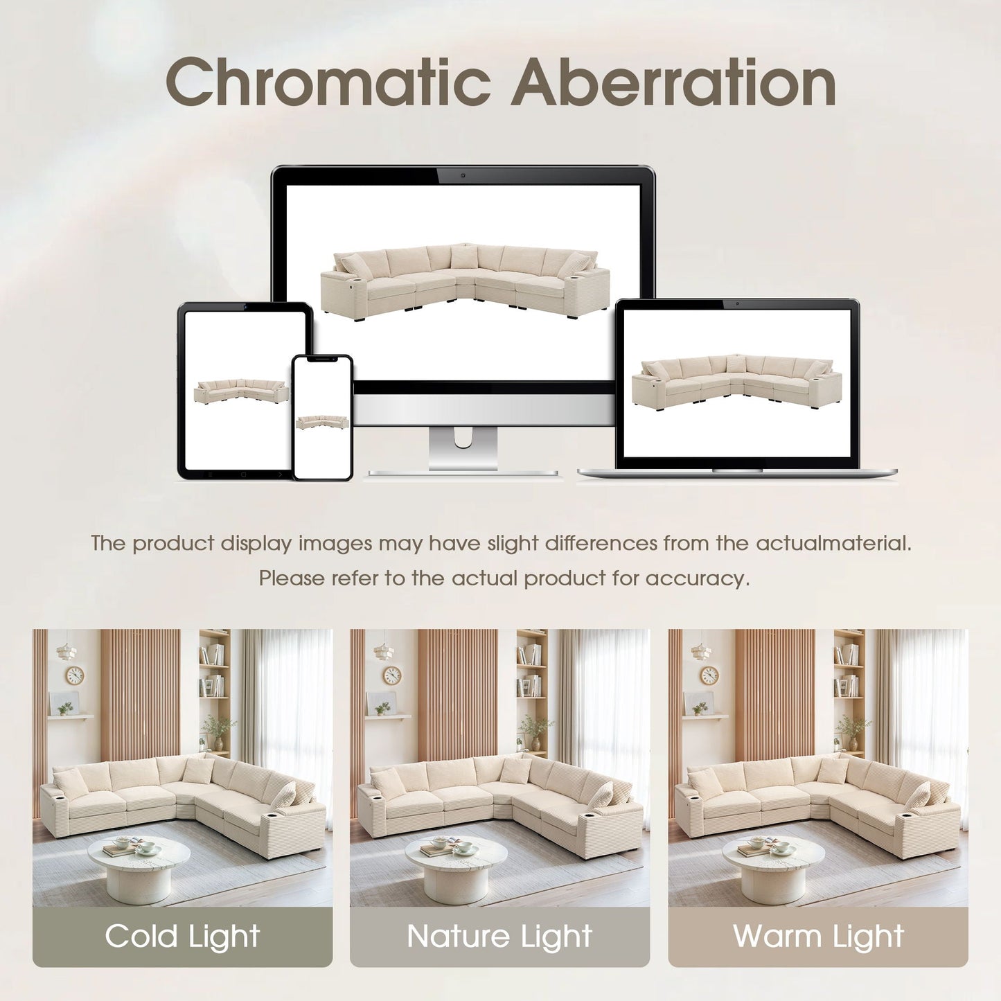 Convertible L Shaped Sectional Corner Couch With Armrest Storage Cup Holders USB Charger, Irregular Corner Oversized Comfy Modular Sofa