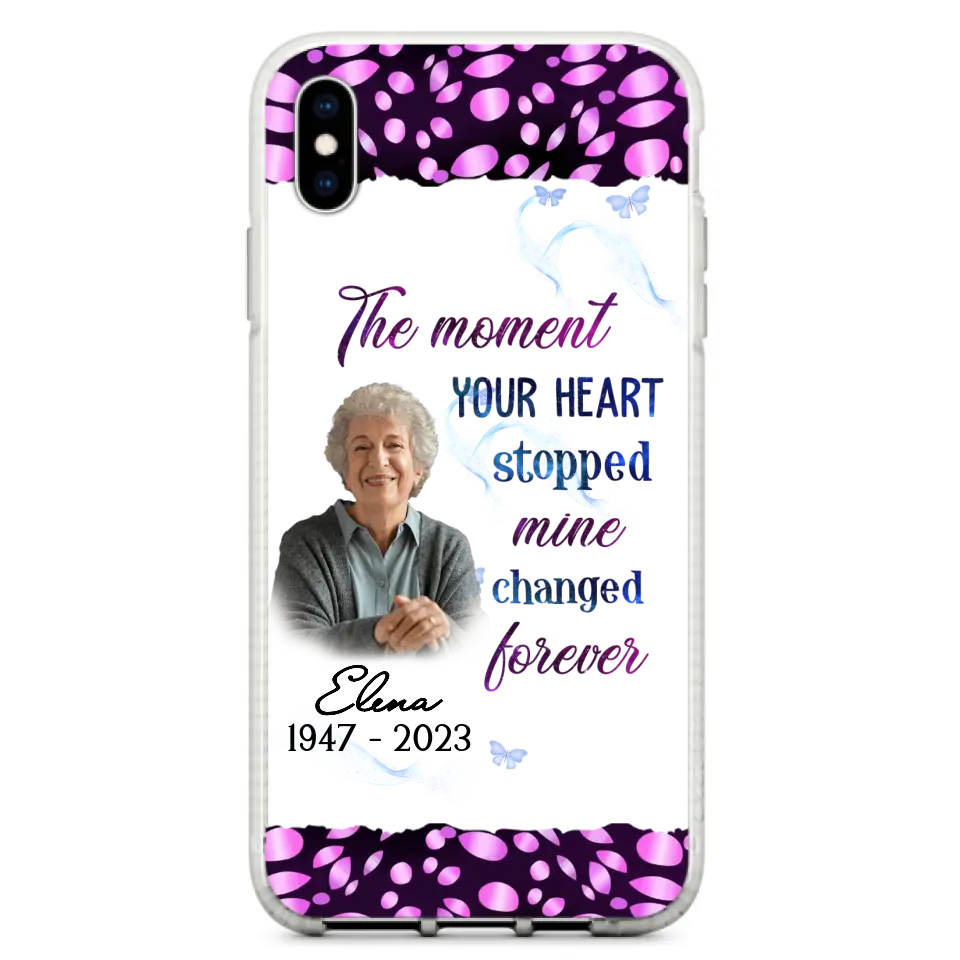 Custom Personalized Memorial Photo Phone Case - Memorial Gift For Family Member - Upload Photo - Case For iPhone/Samsung - The Moment Your Heart Stopped Mine Changed Forever