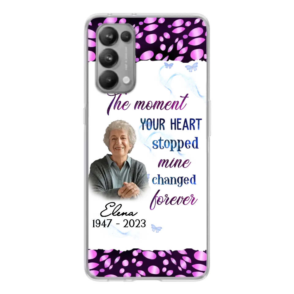 Custom Personalized Memorial Photo Phone Case - Memorial Gift For Family Member - Upload Photo - Case For Oppo/Xiaomi/Huawei - The Moment Your Heart Stopped Mine Changed Forever