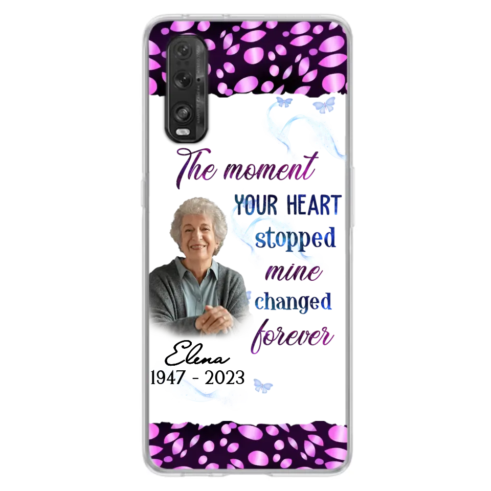 Custom Personalized Memorial Photo Phone Case - Memorial Gift For Family Member - Upload Photo - Case For Oppo/Xiaomi/Huawei - The Moment Your Heart Stopped Mine Changed Forever