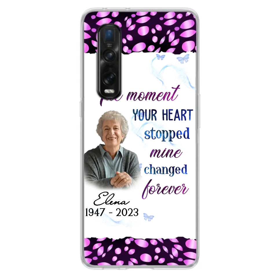 Custom Personalized Memorial Photo Phone Case - Memorial Gift For Family Member - Upload Photo - Case For Oppo/Xiaomi/Huawei - The Moment Your Heart Stopped Mine Changed Forever