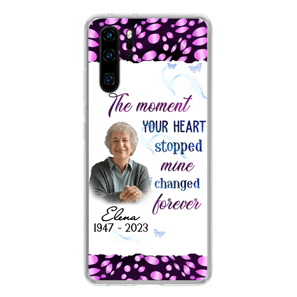 Custom Personalized Memorial Photo Phone Case - Memorial Gift For Family Member - Upload Photo - Case For Oppo/Xiaomi/Huawei - The Moment Your Heart Stopped Mine Changed Forever