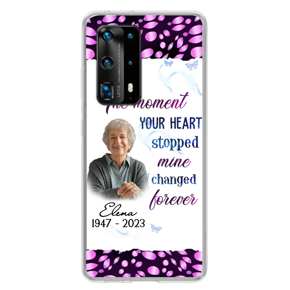 Custom Personalized Memorial Photo Phone Case - Memorial Gift For Family Member - Upload Photo - Case For Oppo/Xiaomi/Huawei - The Moment Your Heart Stopped Mine Changed Forever