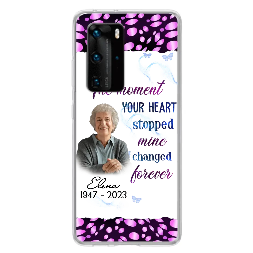 Custom Personalized Memorial Photo Phone Case - Memorial Gift For Family Member - Upload Photo - Case For Oppo/Xiaomi/Huawei - The Moment Your Heart Stopped Mine Changed Forever
