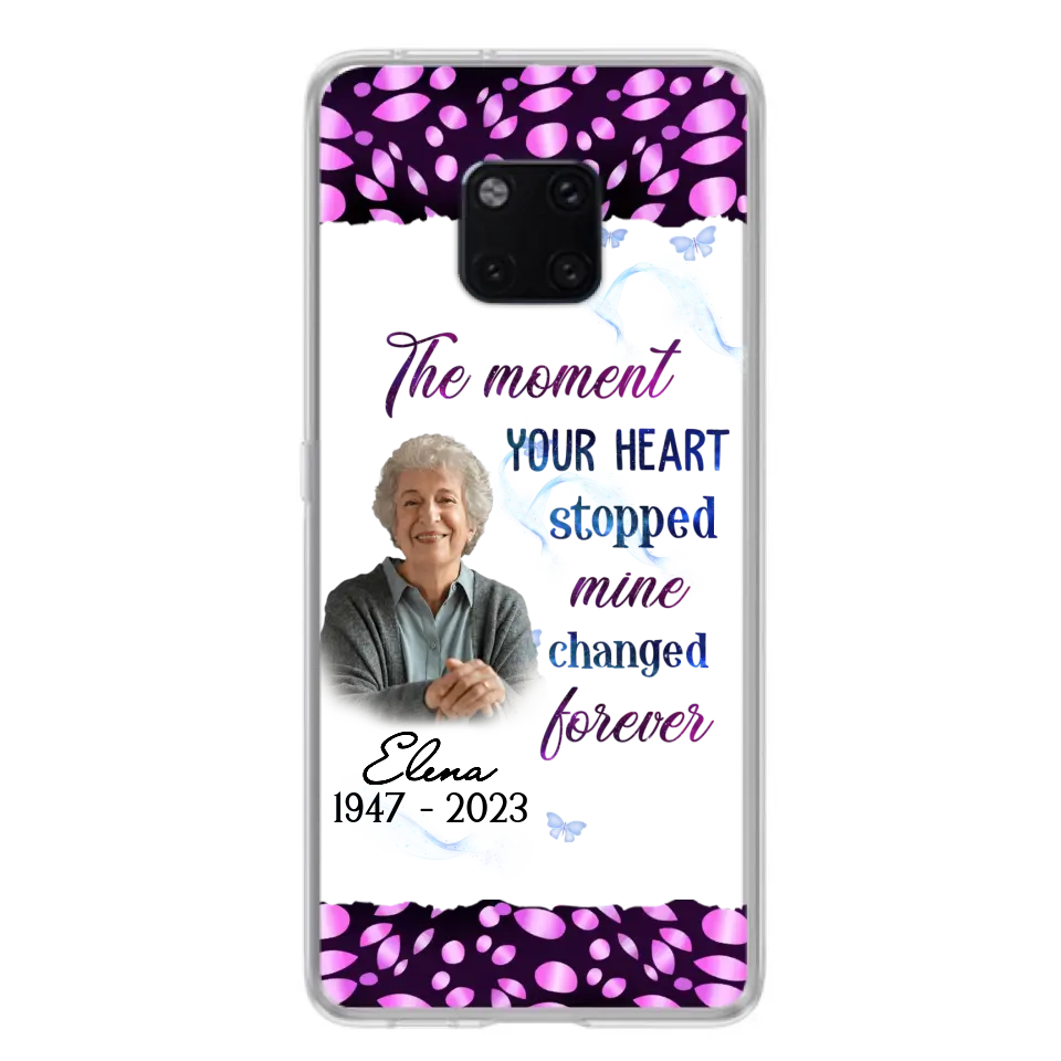 Custom Personalized Memorial Photo Phone Case - Memorial Gift For Family Member - Upload Photo - Case For Oppo/Xiaomi/Huawei - The Moment Your Heart Stopped Mine Changed Forever
