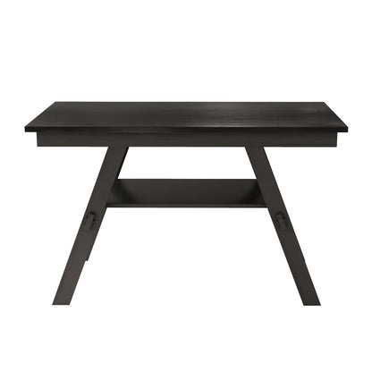TOPMAX 6-Piece Wood Counter Height Dining Table Set with Storage Shelf