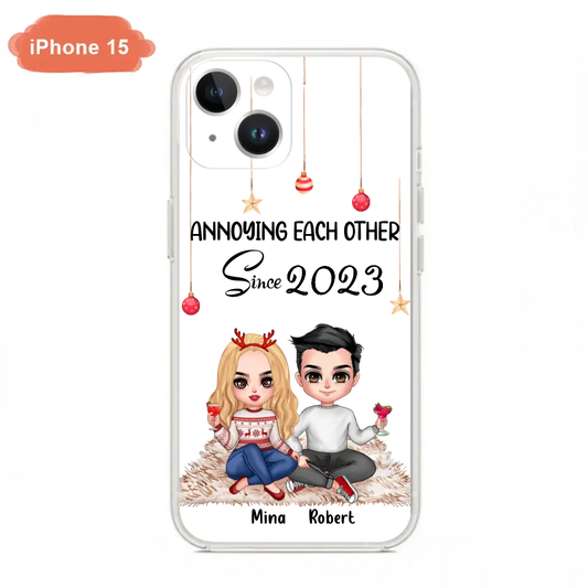 Custom Personalized Couple Phone Case - Christmas  Gift Idea For Couple - Annoying Each Other Since 2023 - Case for iPhone/Samsung