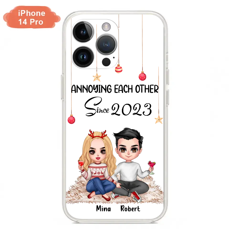 Custom Personalized Couple Phone Case - Christmas  Gift Idea For Couple - Annoying Each Other Since 2023 - Case for iPhone/Samsung