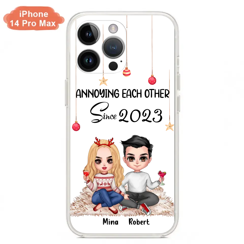 Custom Personalized Couple Phone Case - Christmas  Gift Idea For Couple - Annoying Each Other Since 2023 - Case for iPhone/Samsung