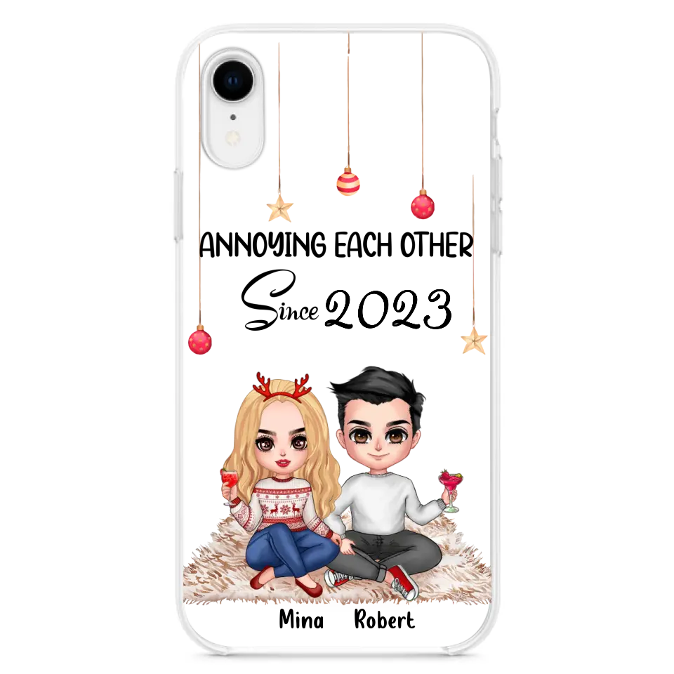 Custom Personalized Couple Phone Case - Christmas  Gift Idea For Couple - Annoying Each Other Since 2023 - Case for iPhone/Samsung