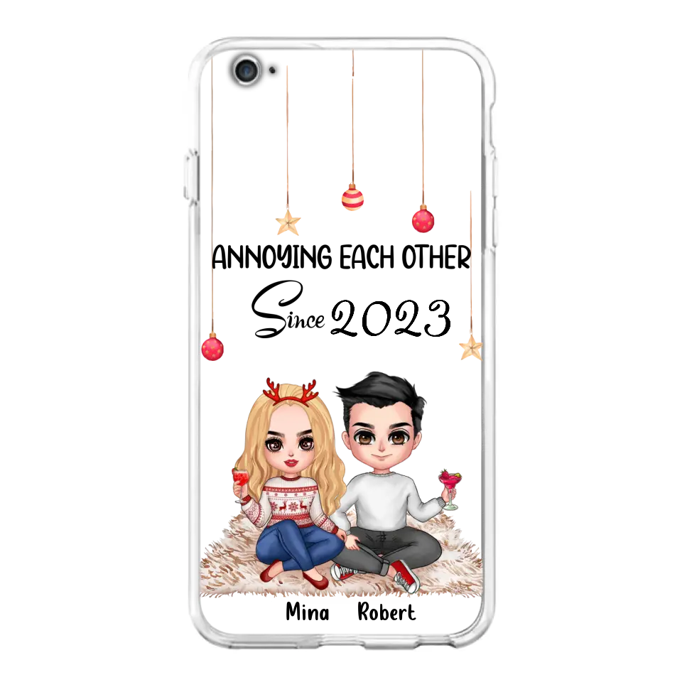 Custom Personalized Couple Phone Case - Christmas  Gift Idea For Couple - Annoying Each Other Since 2023 - Case for iPhone/Samsung