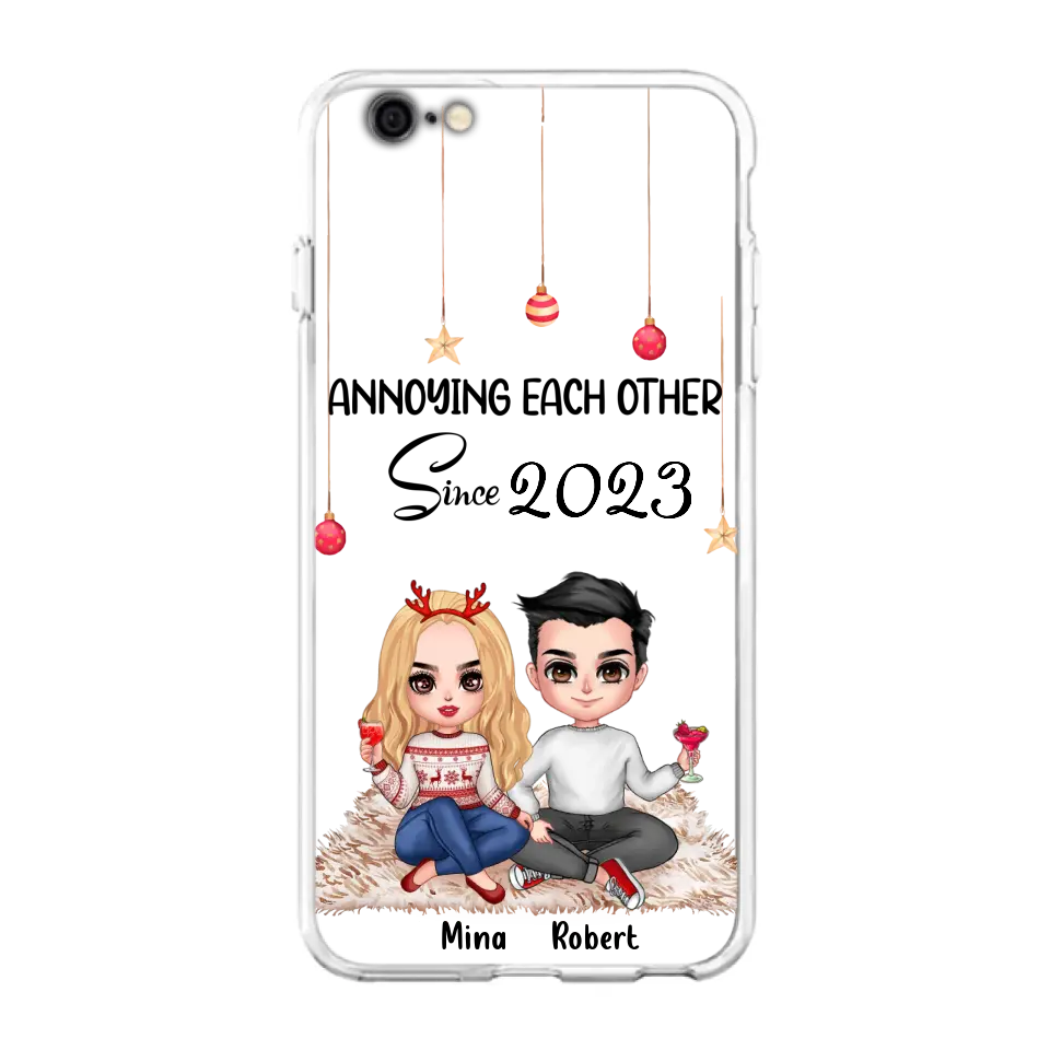 Custom Personalized Couple Phone Case - Christmas  Gift Idea For Couple - Annoying Each Other Since 2023 - Case for iPhone/Samsung
