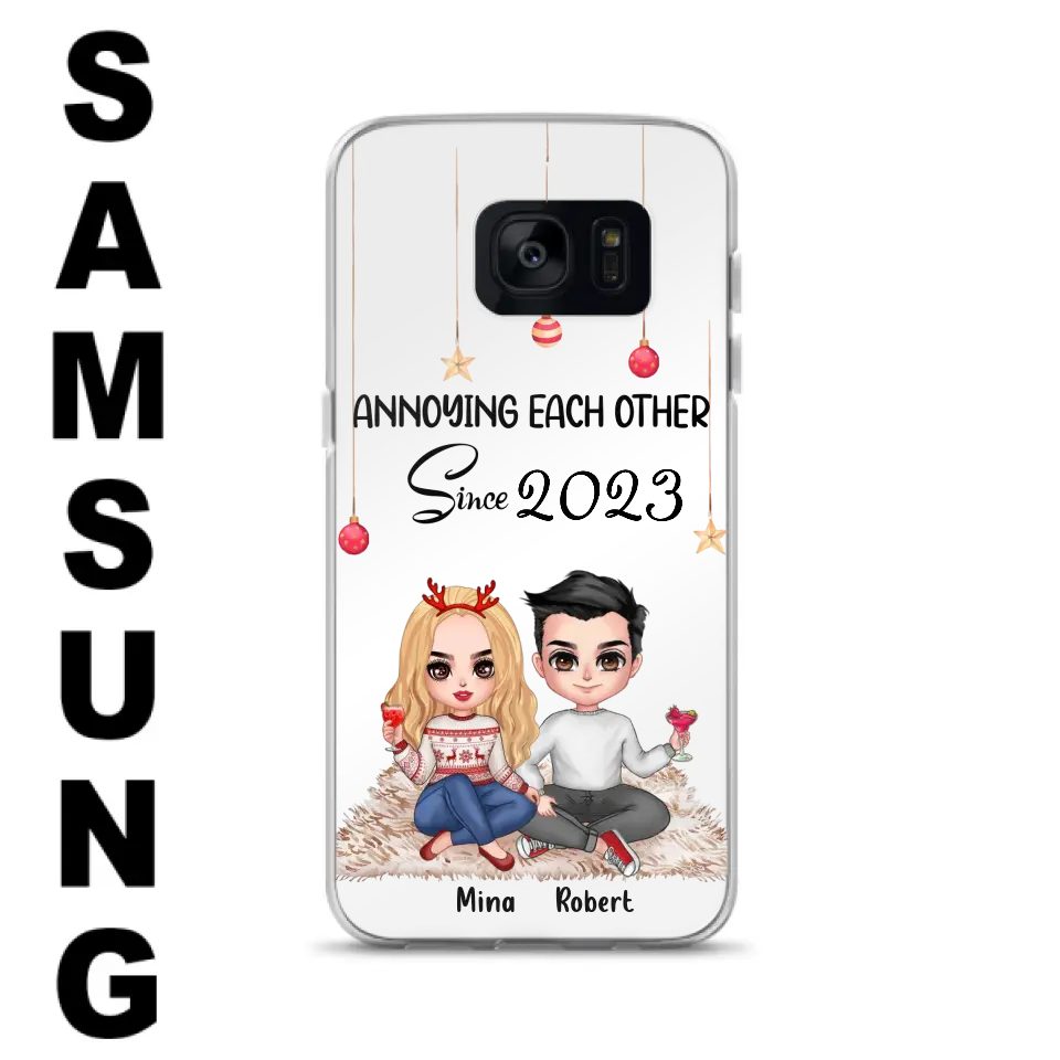 Custom Personalized Couple Phone Case - Christmas  Gift Idea For Couple - Annoying Each Other Since 2023 - Case for iPhone/Samsung