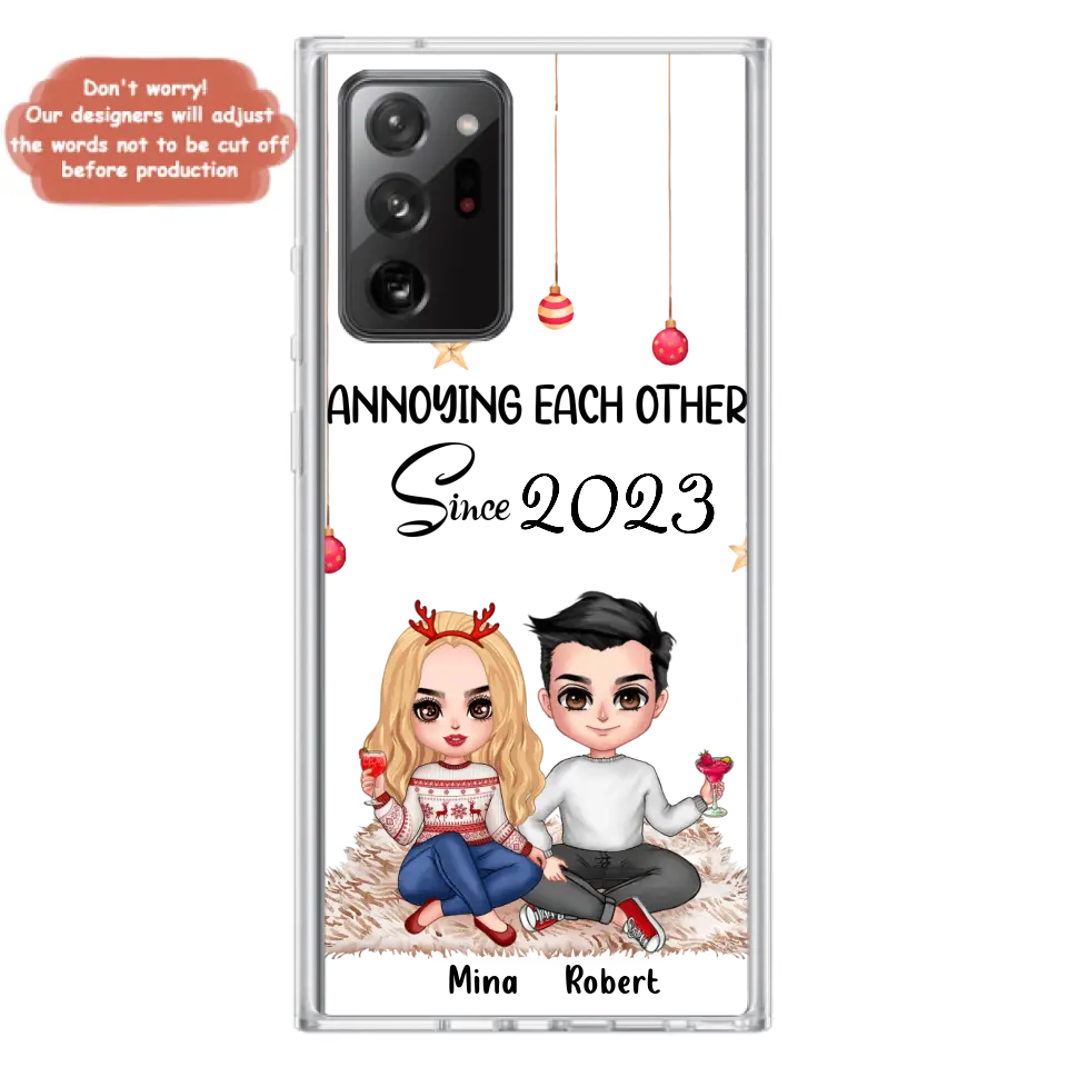 Custom Personalized Couple Phone Case - Christmas  Gift Idea For Couple - Annoying Each Other Since 2023 - Case for iPhone/Samsung