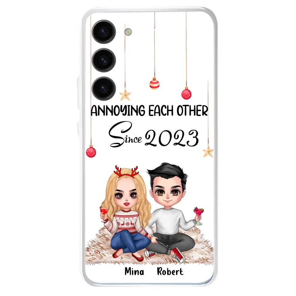 Custom Personalized Couple Phone Case - Christmas  Gift Idea For Couple - Annoying Each Other Since 2023 - Case for iPhone/Samsung