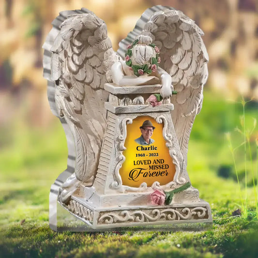 Personalized Memorial Photo Acrylic Plaque - Memorial Gift Idea for Family - Loved And Missed Forever