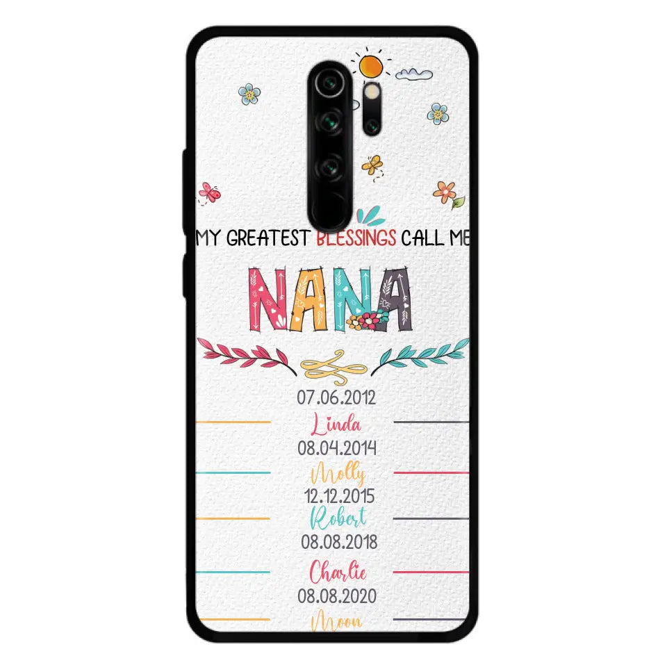 Personalized Grandma Phone Case - Gift Idea For Grandma - Up to 5 Grandkids - My Greatest Blessings Call Me Nana - Case For Oppo/Xiaomi/Huawei