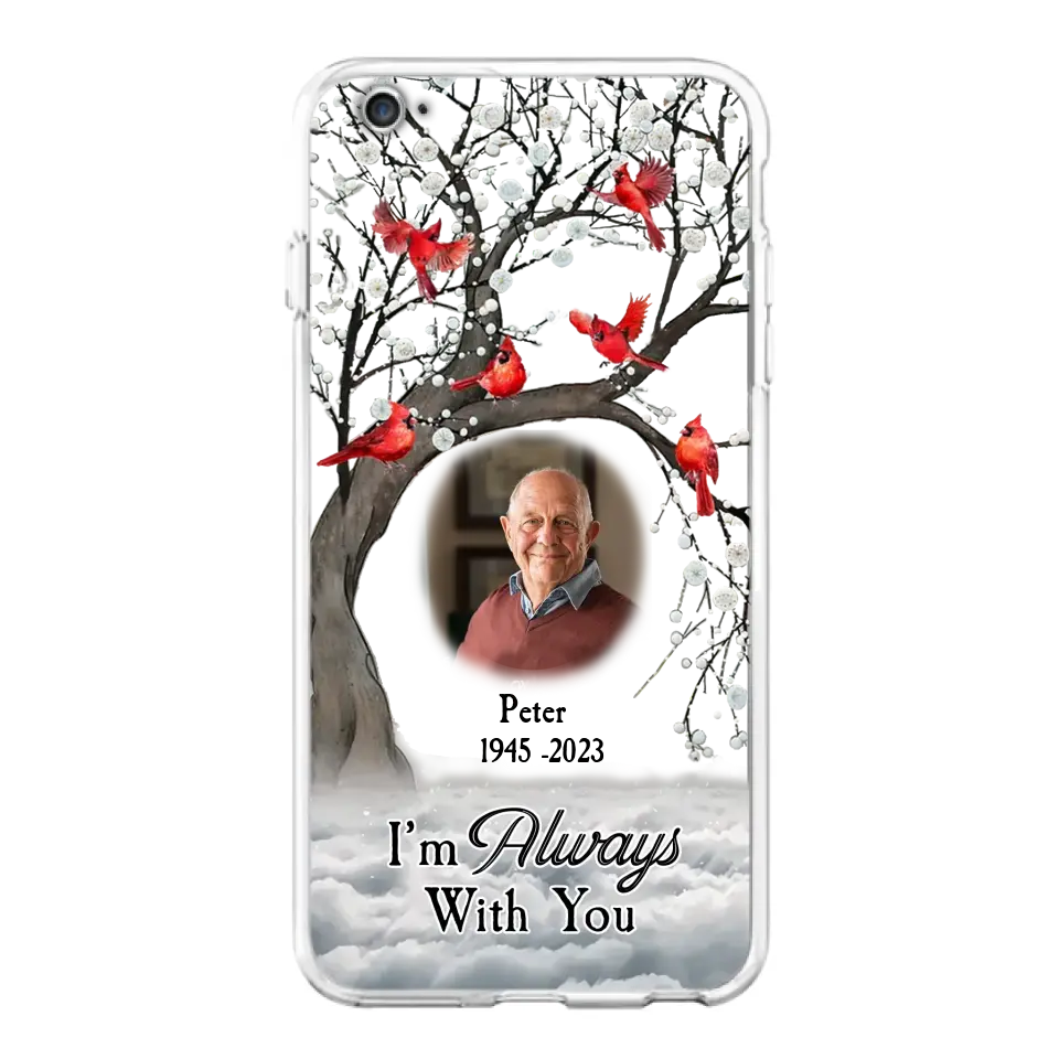 Personalized Memorial Photo Phone Case - Upload Photo - Memorial Gift Idea For Family Member - I'm Always With You - Case For iPhone/Samsung