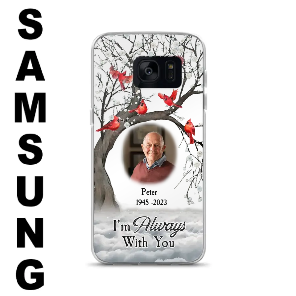 Personalized Memorial Photo Phone Case - Upload Photo - Memorial Gift Idea For Family Member - I'm Always With You - Case For iPhone/Samsung