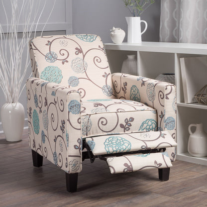 Push Back Upholstered Recliner Armchair