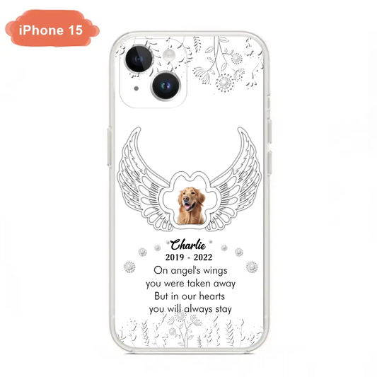 Personalized Pet Phone Case - Upload Photo -Memorial Gift Idea for Dog/Cat Lovers - In Our Hearts You Will Always Stay - Case for iPhone/Samsung