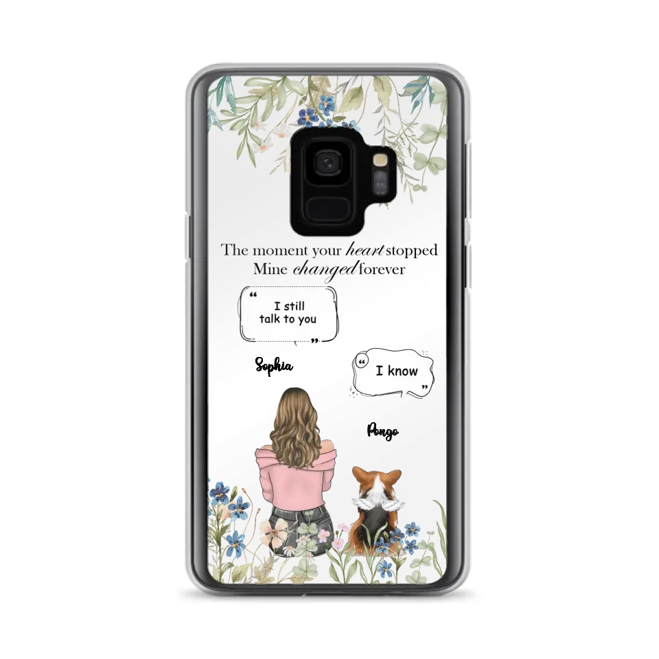Personalized Memorial Dog Mom Phone Case - Up to 4 Dogs - Gift Idea for Dog Lovers/Owners - The Moment Your Heart Stopped Mine Changed Forever - Case For iPhone/Samsung