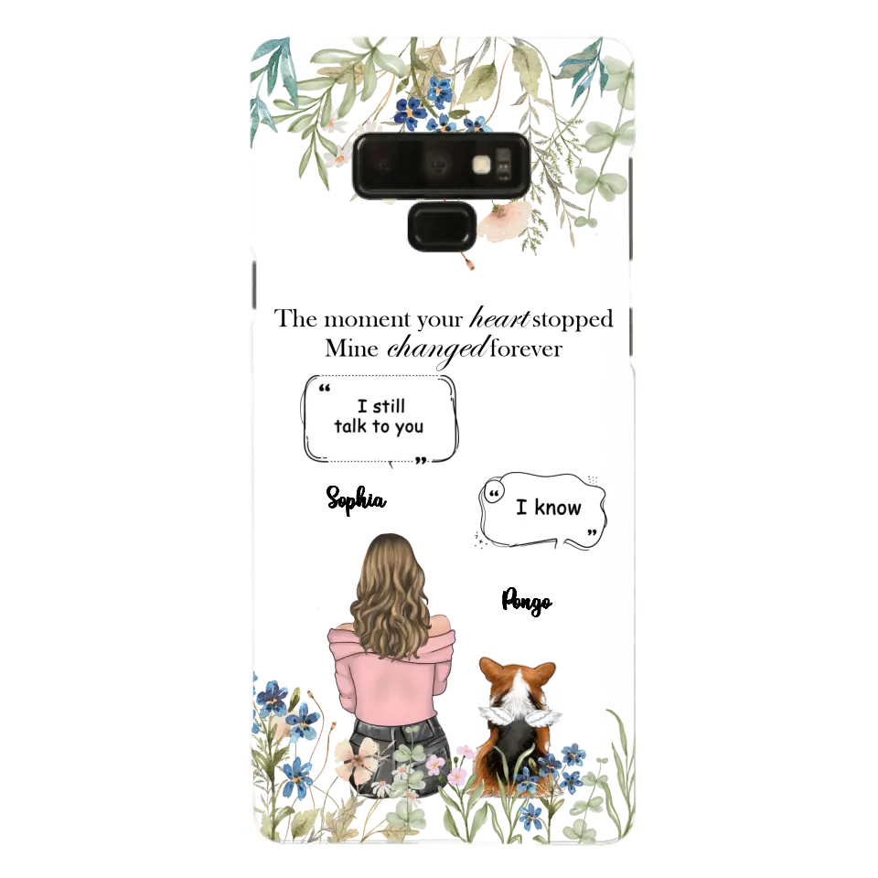 Personalized Memorial Dog Mom Phone Case - Up to 4 Dogs - Gift Idea for Dog Lovers/Owners - The Moment Your Heart Stopped Mine Changed Forever - Case For iPhone/Samsung