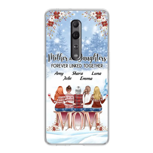 Personalized Mom Phone Case - Mother With Up to 4 Daughters - Gift Idea For Mother's Day From Daughter - Mother And Daughters Forever Linked Together - Case For Oppo/Xiaomi/Huawei