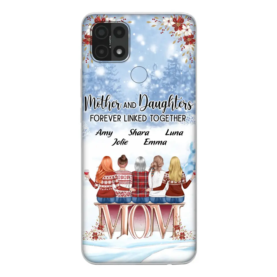 Personalized Mom Phone Case - Mother With Up to 4 Daughters - Gift Idea For Mother's Day From Daughter - Mother And Daughters Forever Linked Together - Case For Oppo/Xiaomi/Huawei