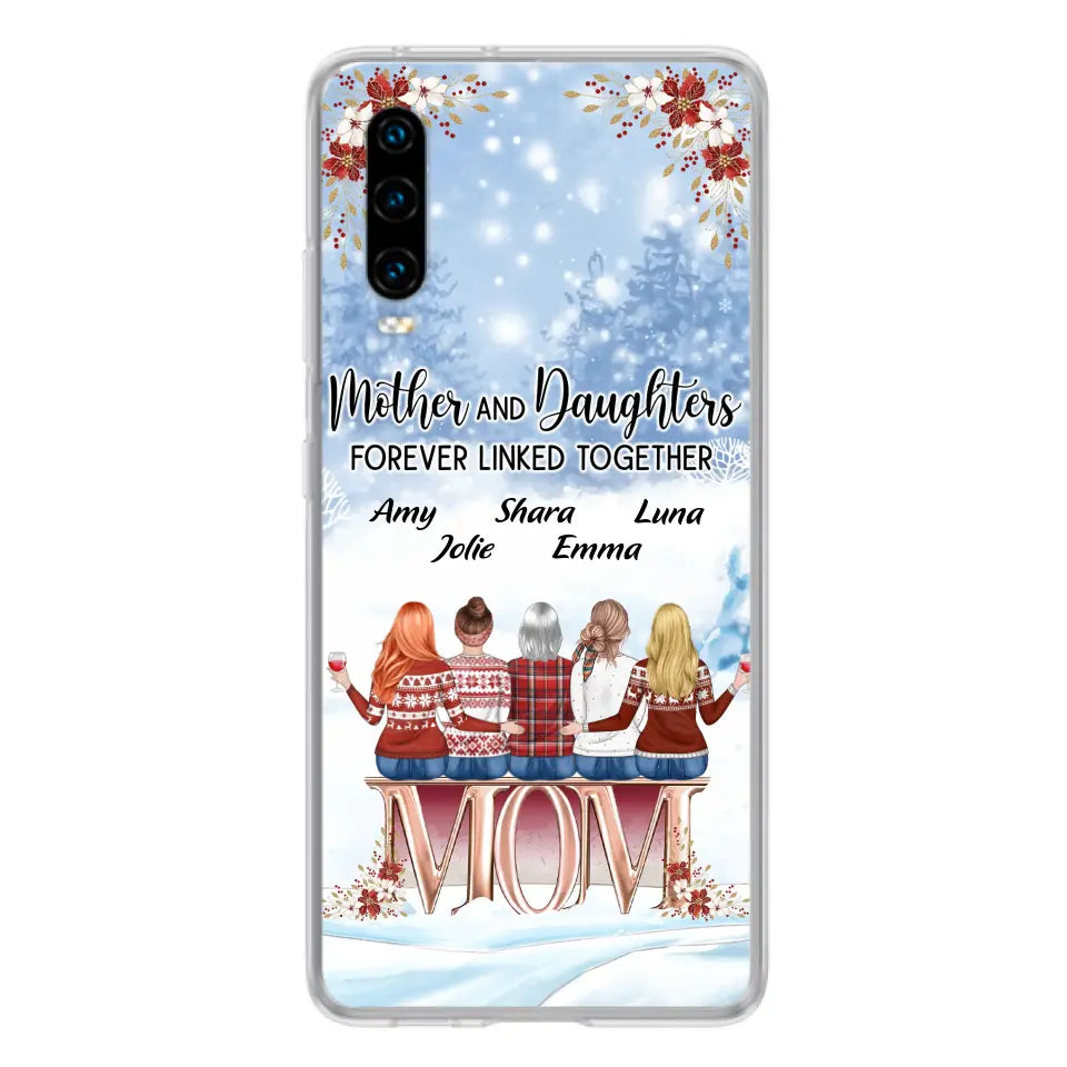 Personalized Mom Phone Case - Mother With Up to 4 Daughters - Gift Idea For Mother's Day From Daughter - Mother And Daughters Forever Linked Together - Case For Oppo/Xiaomi/Huawei