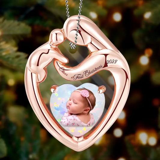 Personalized Baby's First Christmas Acrylic Ornament - Christmas Gift Idea For Baby - Upload Photo