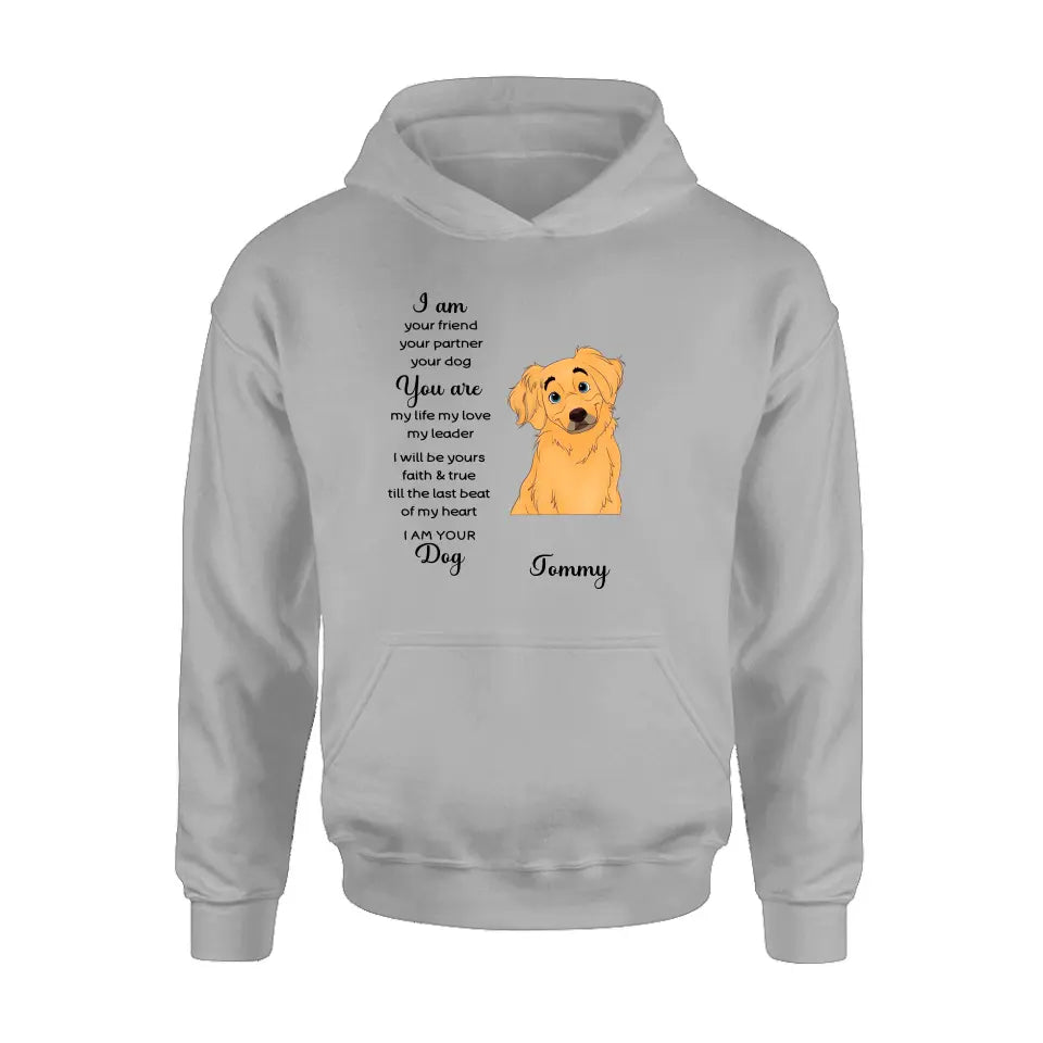 Personalized Dog Shirt/Hoodie - Gift For Dog Lover - I Am Your Friend Your Partner