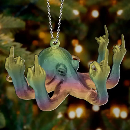 Personalized Octopus Acrylic Ornament - Christmas Gift Idea