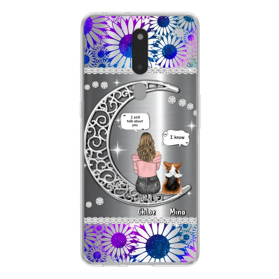 Custom Personalized To The Moon & Back Silver Pet Phone Case - Memorial Gift Idea For Dog/ Cat/ Rabbits Owners - Up to 4 Dogs/ Cats/ Rabbits - Case For Xiaomi/ Oppo/ Huawei
