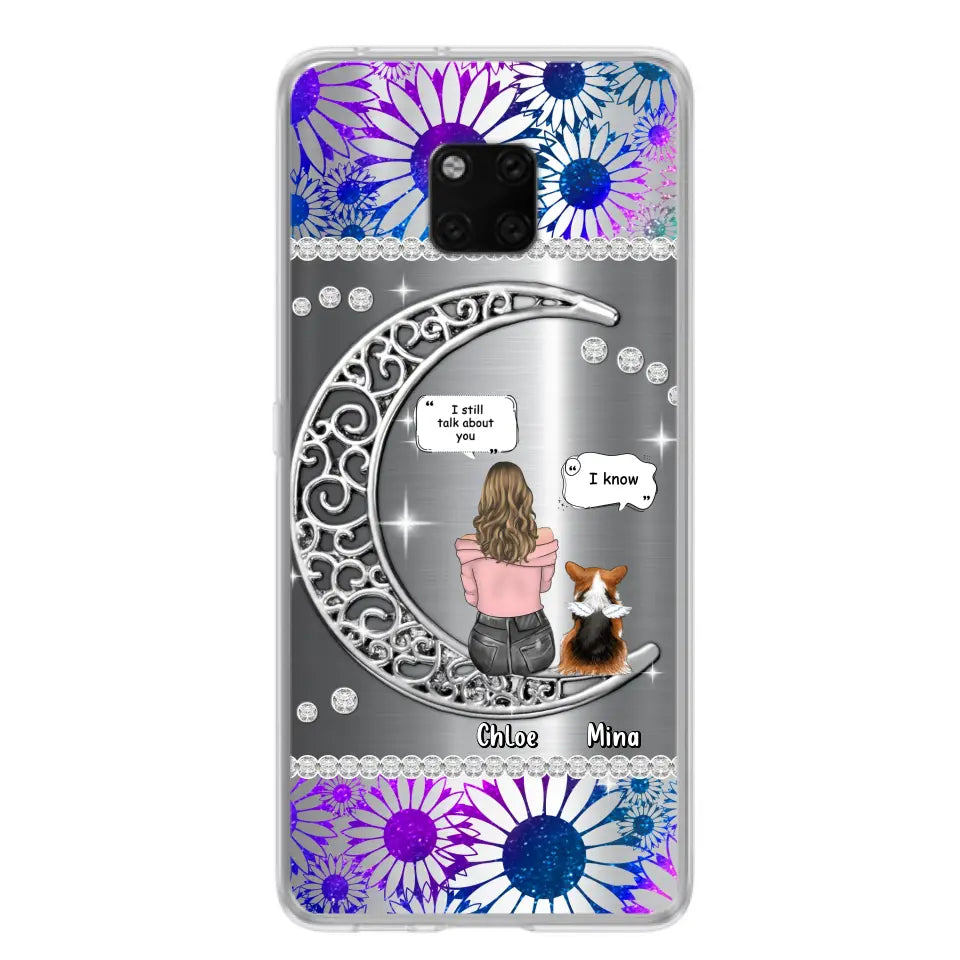 Custom Personalized To The Moon & Back Silver Pet Phone Case - Memorial Gift Idea For Dog/ Cat/ Rabbits Owners - Up to 4 Dogs/ Cats/ Rabbits - Case For Xiaomi/ Oppo/ Huawei