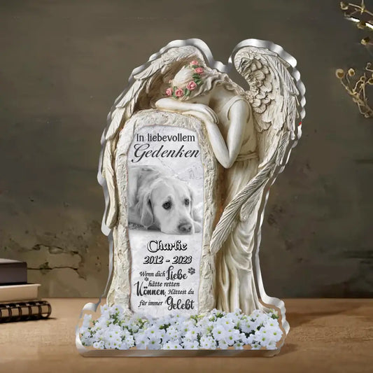Personalized In Loving Memory Acrylic Plaque - Memorial Gift Idea For Christmas/Pet Lover - Upload Photo - Wenn dich liebe hätte retten Können, Hättest du für immer gelebt