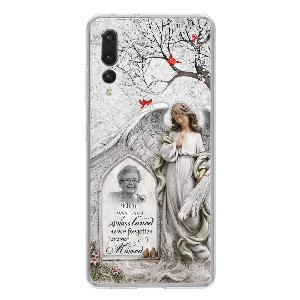 Custom Personalized Angel Memorial Phone Case - Upload Photo - Memorial Gift Idea For Family Member - Always Loved Never Forgotten Forever Missed - Case For Xiaomi/ Oppo/ Huawei