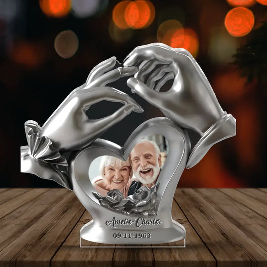 Personalized Couple Acrylic Plaque - Gift Idea For Couple/Him/Her - Upload Couple Photo