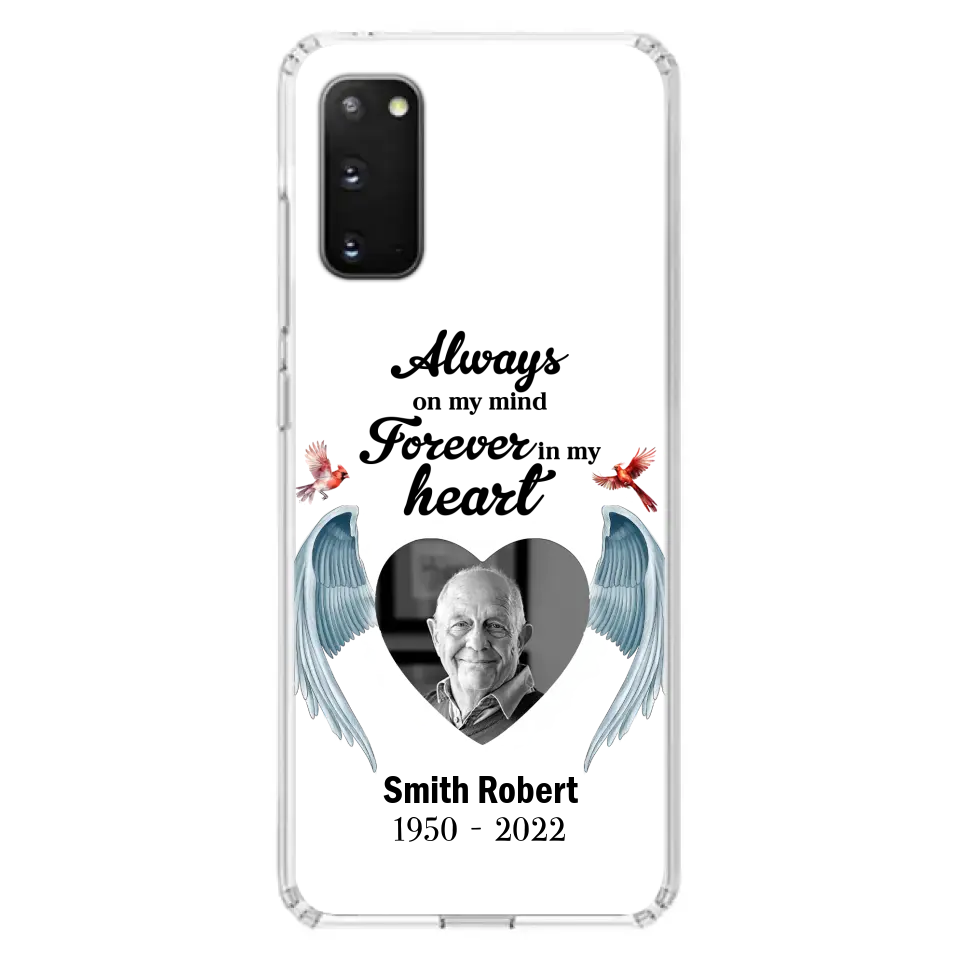 Custom Personalized Memorial Photo Phone Case - Gift Idea For Family - Upload Photo - Always On My Mind Forever In My Heart - Case For iPhone/Samsung