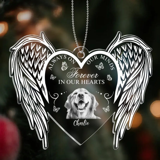 Personalized Pet Memorial Acrylic Ornament - Memorial Gift Idea For Christmas - Upload Pet Photo