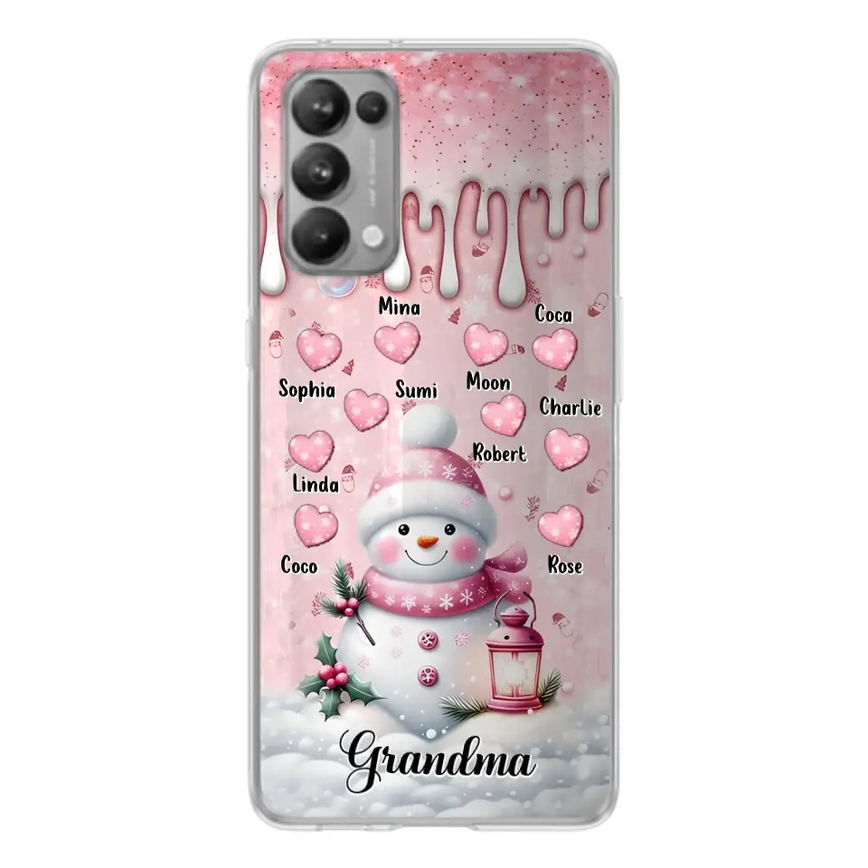 Custom Personalized Snowman Grandma Phone Case - Christmas Gift Idea For Grandma - Up to 10 Kids - Case For Oppo/Xiaomi/Huawei - Grandma