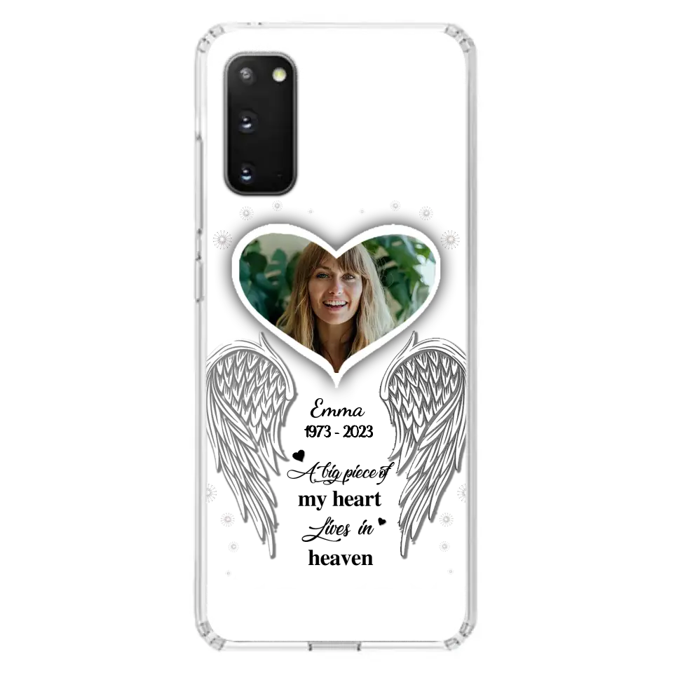 Personalized Memorial Photo Phone Case - Memorial Gift Idea For Family - A Big Piece Of My Heart Lives In Heaven - Case for iPhone/Samsung