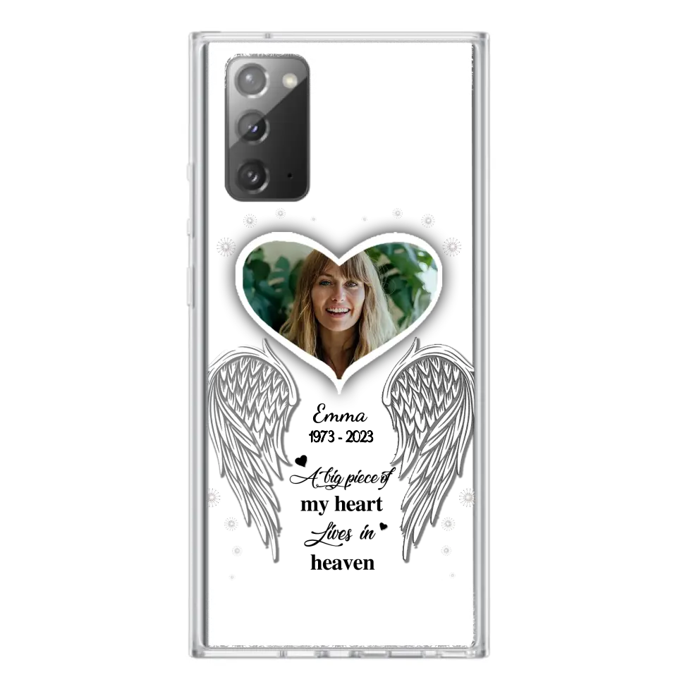 Personalized Memorial Photo Phone Case - Memorial Gift Idea For Family - A Big Piece Of My Heart Lives In Heaven - Case for iPhone/Samsung