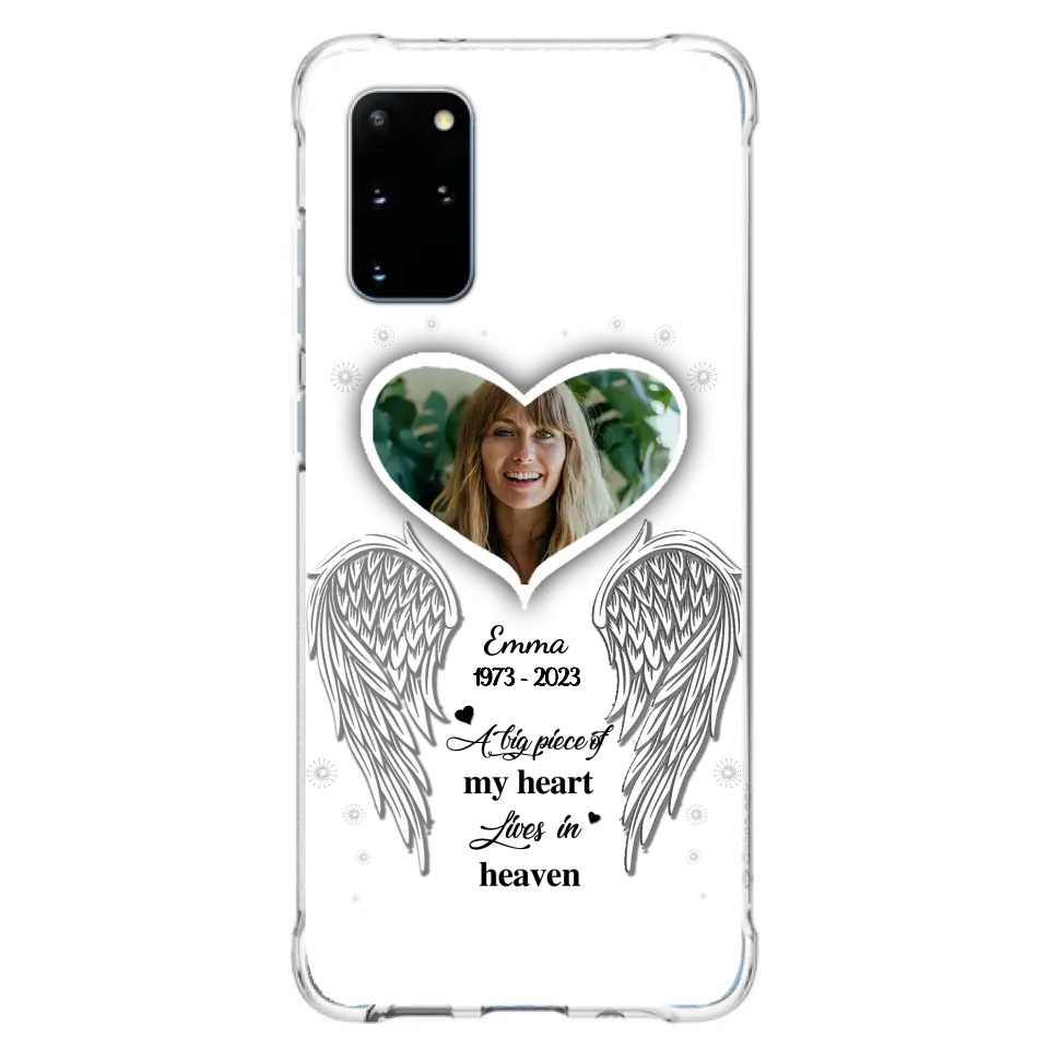 Personalized Memorial Photo Phone Case - Memorial Gift Idea For Family - A Big Piece Of My Heart Lives In Heaven - Case for iPhone/Samsung