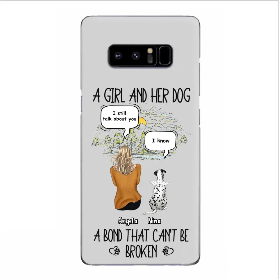 Personalized Dog Mom Phone Case - Memorial Gift Idea For Dog Lover - A Girl And Her Dog A Bond That Can't Be Broken - Case For iPhone/Samsung