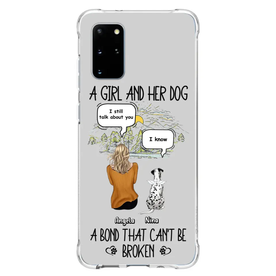 Personalized Dog Mom Phone Case - Memorial Gift Idea For Dog Lover - A Girl And Her Dog A Bond That Can't Be Broken - Case For iPhone/Samsung