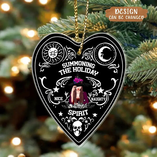 Personalized Summoning The Holiday Spirit Acrylic Ornament - Horror Christmas Decoration, Nightmare Christmas - Gift Idea For Witch Lover