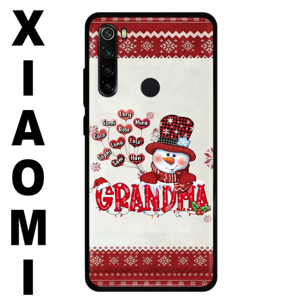 Personalized Snowman Grandma Phone Case - Christmas Gift Idea For Grandma - Up to 10 Kids - Case For Xiaomi/ Oppo/ Huawei