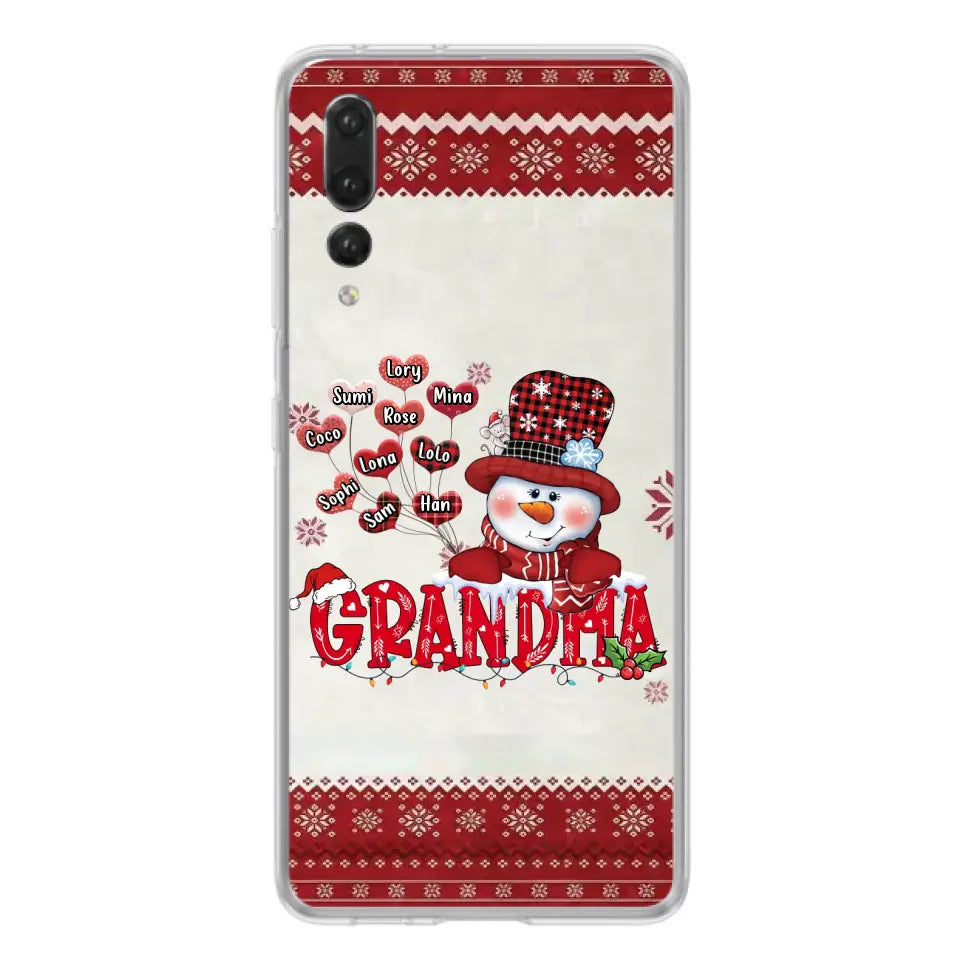 Personalized Snowman Grandma Phone Case - Christmas Gift Idea For Grandma - Up to 10 Kids - Case For Xiaomi/ Oppo/ Huawei