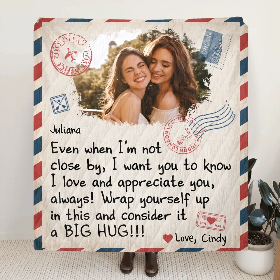 Personalized Friends Photo Quilt/Fleece Throw Blanket - Gift Idea For Besties/Sisters - Upload Photo - I Love And Appreciate You